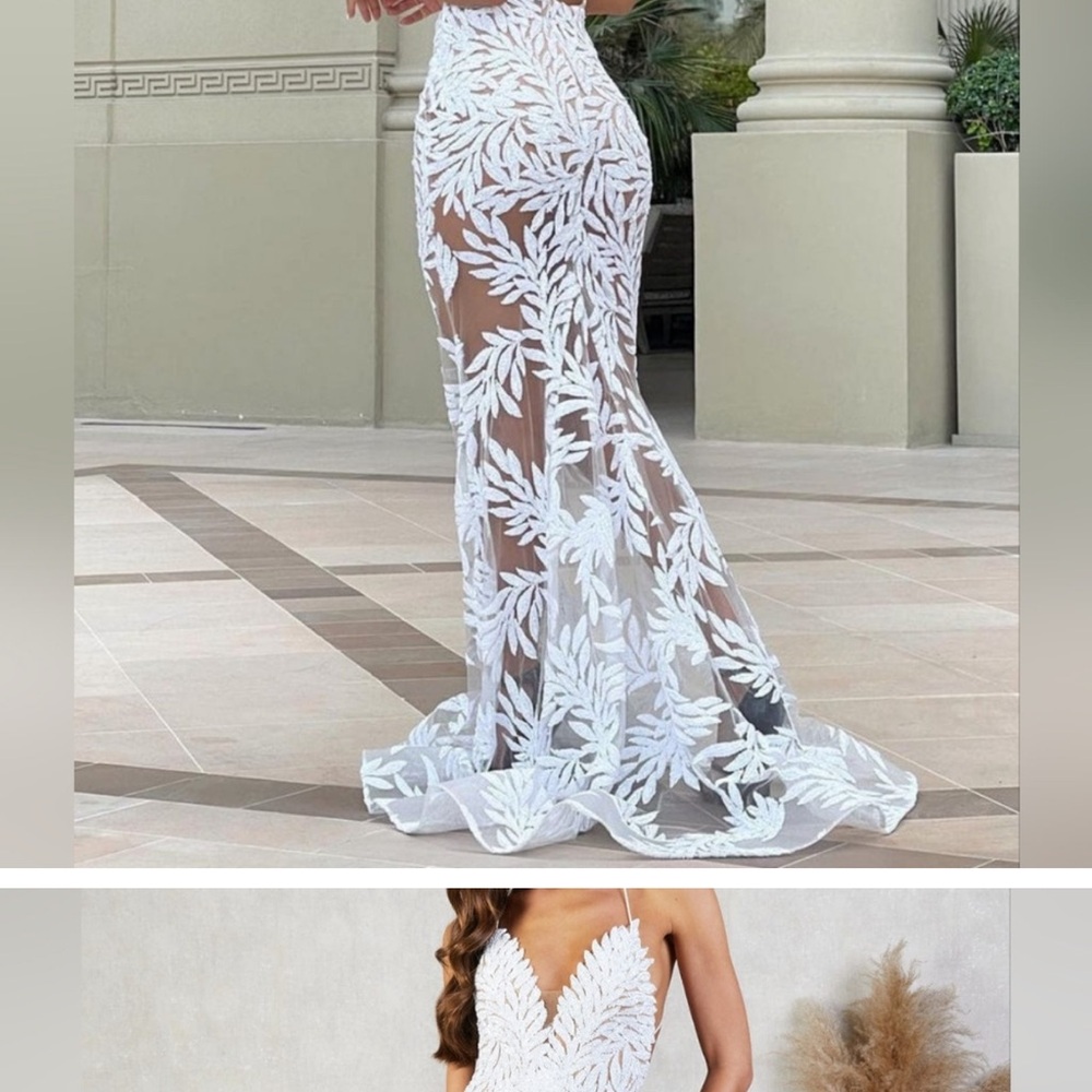 NADINE MERABI STELLA dress in white- UNALTERED size 6 small stretch. Offer! - Picture 3 of 8
